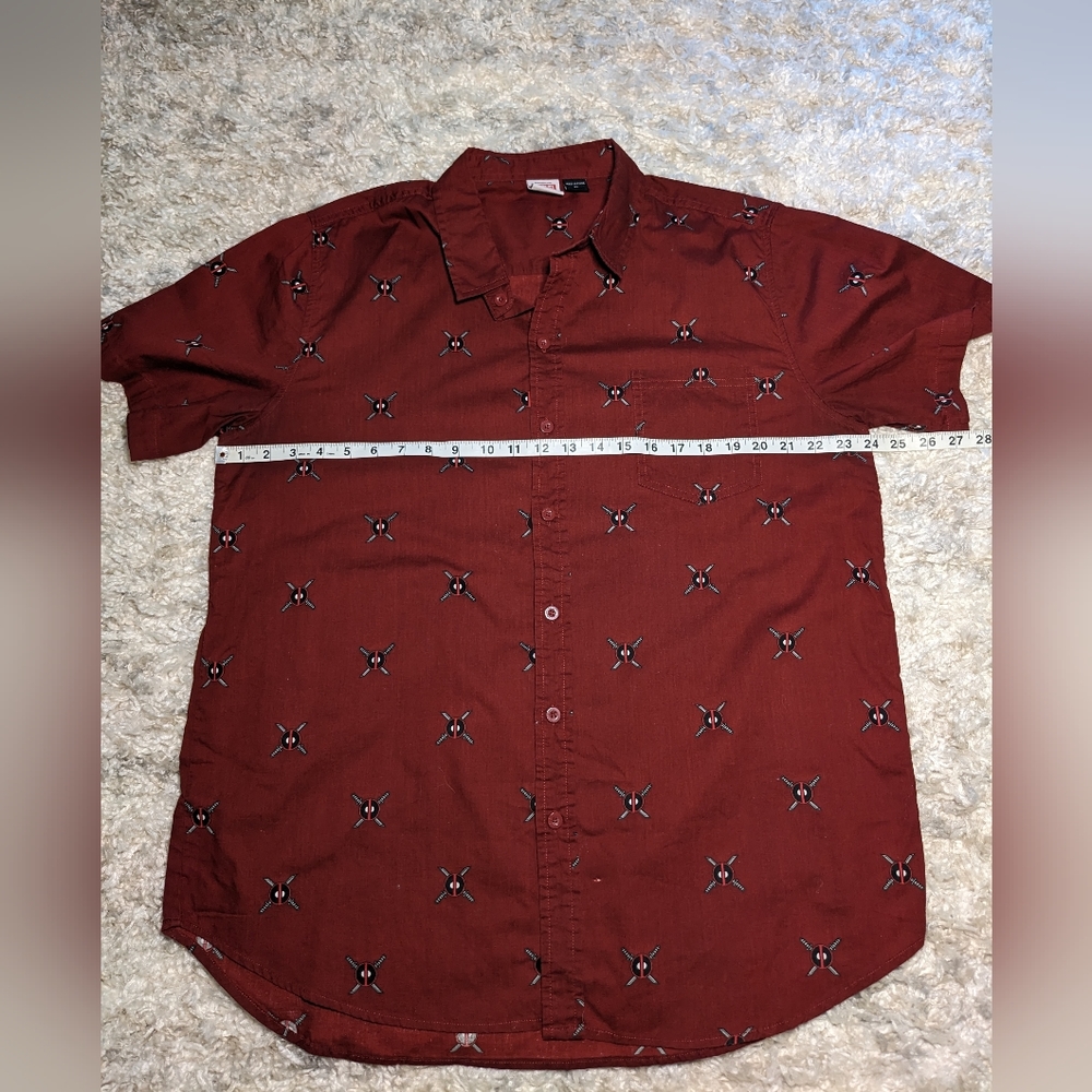 Marvel Deadpool Print Button Down Shirt Size Xl - image 6